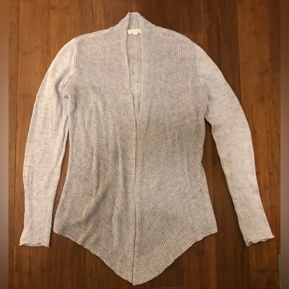 Eileen Fisher Cardigan 100% Linen Open Knit Beach Vacation Spring Gray Size S